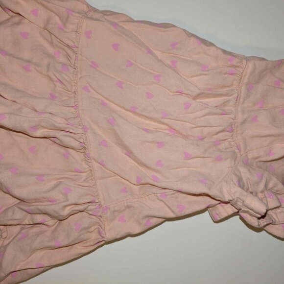 Cat & Jack Pink Heart Ruffle Top – Girls Large (10/12) Soft, Comfy Everyday - Picture 7 of 12